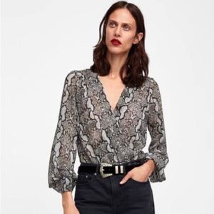 Zara SNAKESKIN PRINTED BODYSUIT